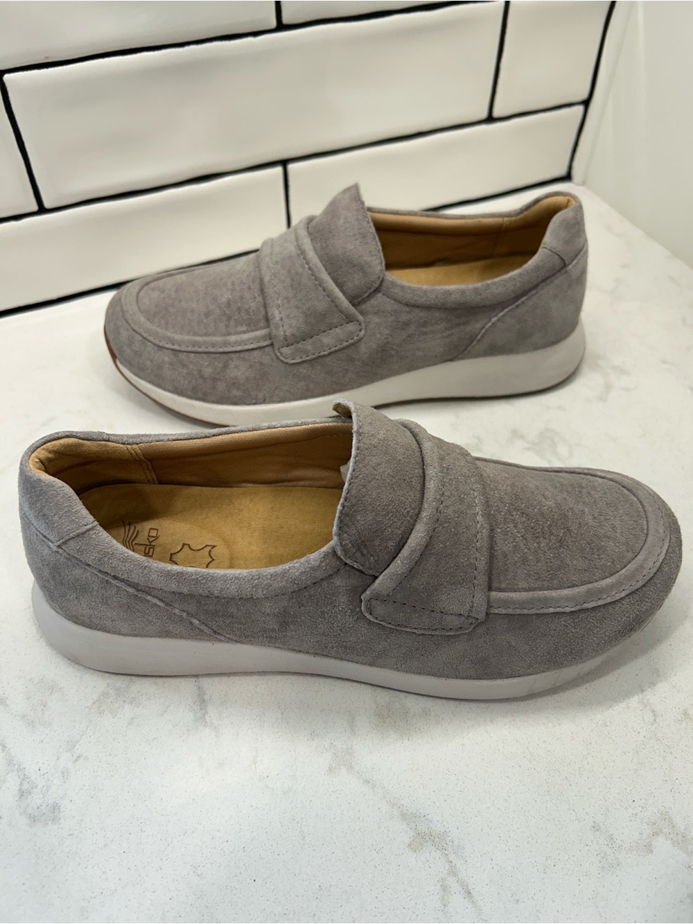 Dansko Clementine Slip-On Suede Leather Sneaker Light Grey - Picture 4 of 14